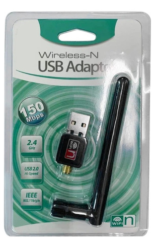 Adaptador Wifi Usb Antena De Red, Receptor Inalámbrico 150mb