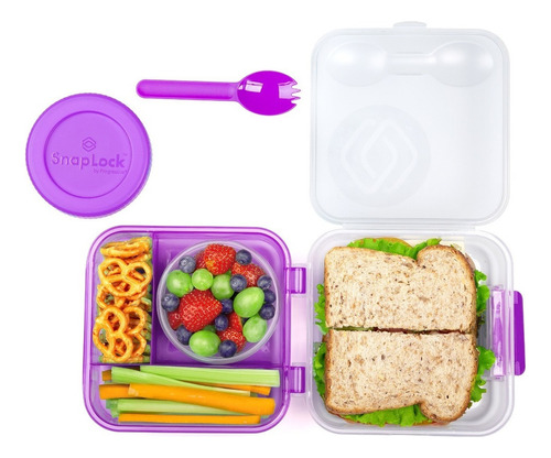 Juego De Contenedores Para Lunch Progressive Color Morado