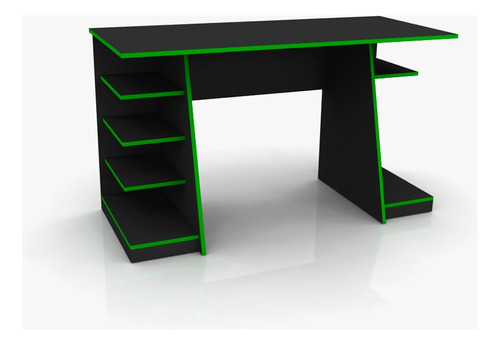 Escritorio gamer Muebles Gacela 734220 melamina de 120cm x 76cm x 55cm negro y verde