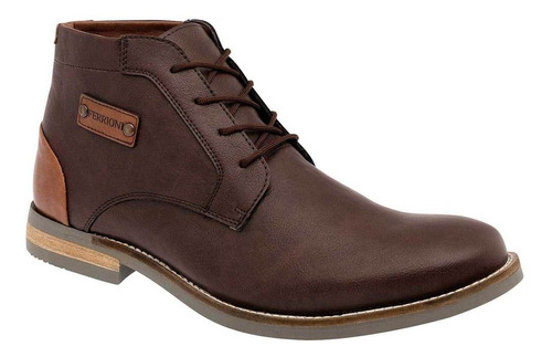 Botin De Vestir Ferrioni H0700802 Color Cafe Para Hombre Tx6