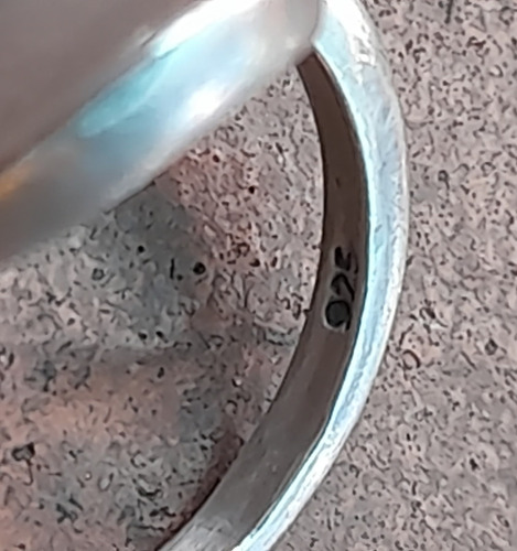 Anillo De Plata 925 Gran Diseño Brutalista Firmado Plateado 15 (Usado)