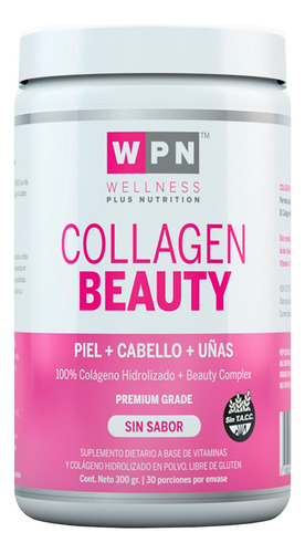 Wpn Wellness Collagen Peptides + Beauty + Vit C Sin Sabor 3c