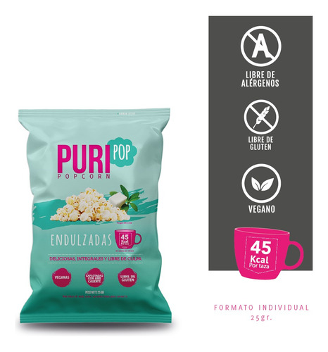 Pack 20 Puripop Popcorn Endulzada 25gr