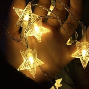 Imagen 4 de 8 de Tira Led Bolita Estrella Guirnalda Blanca Calida 5 Mts 220v