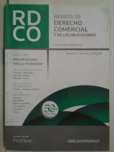 Revista De Derecho Comercial. No. 293. Noviembre 2018.