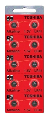 Kit X10 Pilas Toshiba Alcalina Lr41 Botón Reloj Alarma 1.5v