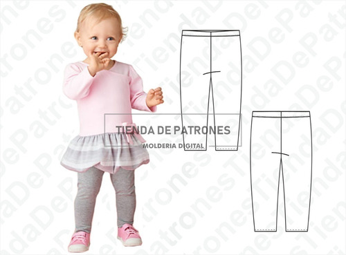 Molde Patron Calza Legging Bebes Pack Talles 6m/9m/1/2/4