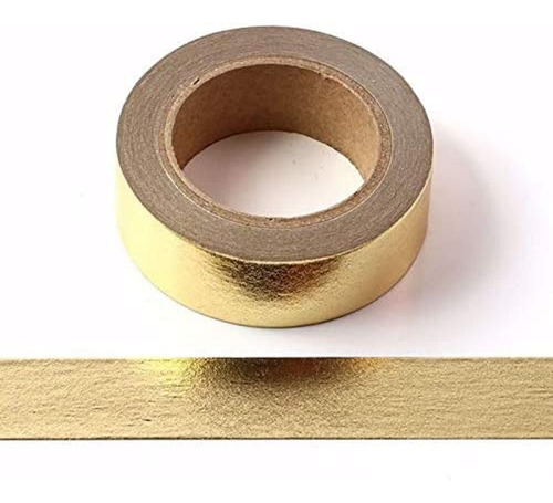 Cinta Autoadhesiva Dorada P/artesania 15 Mm X 10 Metros