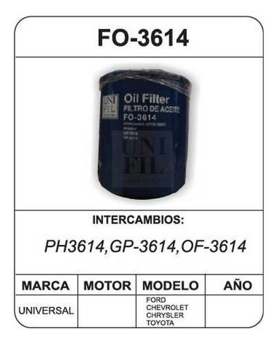 Filtro Aceite Unifl Polaris Ranger Crew Diesel -l 2016-2018