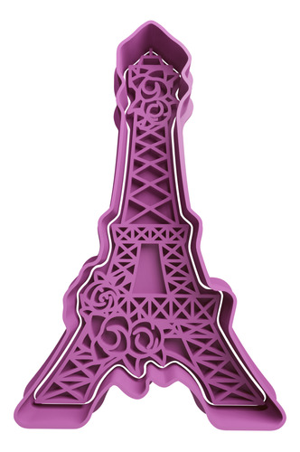  Cortador De Galletas Torre Eiffel Con Flores 5cm