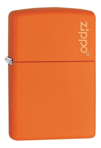 Encendedor Zippo Naranja Mate Con Logo