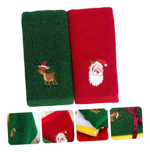6 Piezas Toalla De Navidad Toallas De Mano De Algodón