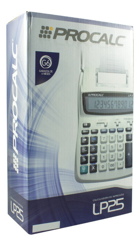 Calculadora Procalc Mesa Balcão Impressão Bobina Lp25 12 Dig