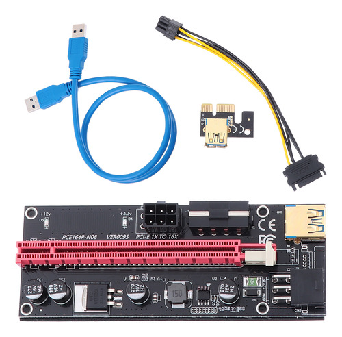 Tarjeta Vertical Pcie De 6 Pines, Adaptador 1x A 16x De 6 Pi