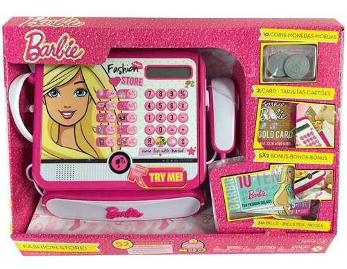 Caja Registradora Con Sonidos Barbie En 3idiomas El Original