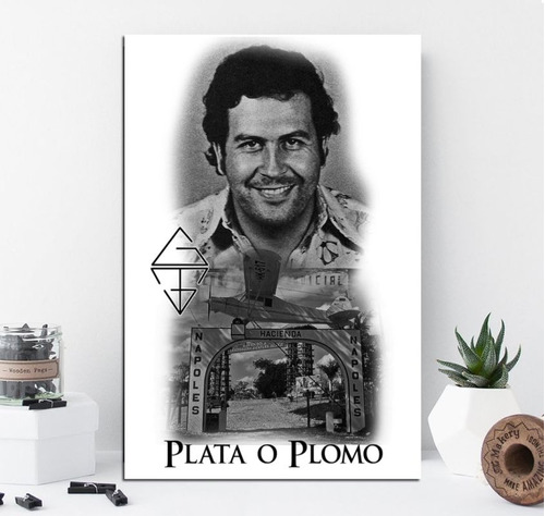 Vinilo Decorativo 50x75cm Pablo Escobar Blanco & Negro