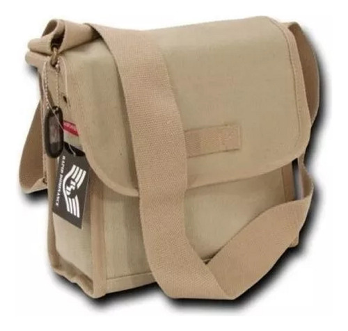 Morral Khaki Beige Military Messenger - A Pedido_exkarg