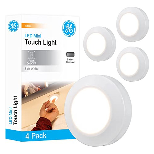 Luz Táctil Mini Led De Ge, Paquete De 4, Funciona Pila...
