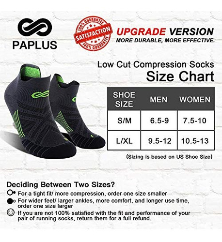 6 Pares Calcetines De Compresión Al Tobillo Unisex L-xl