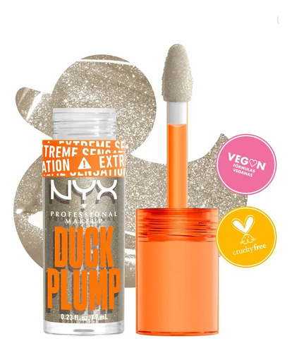 Gloss Voluminizador Transparente Duck Plump Gloss Plateado Nyx Professional Makeup