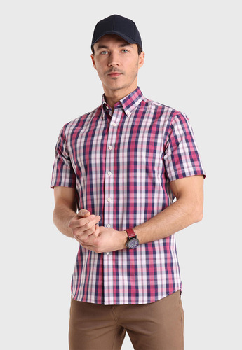 Camisa Manga Corta Escocesa Guy Laroche