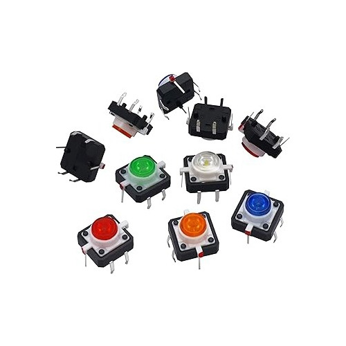 Boton Interruptor Led Tactil Pulsador Momentaneo - 10 Piezas