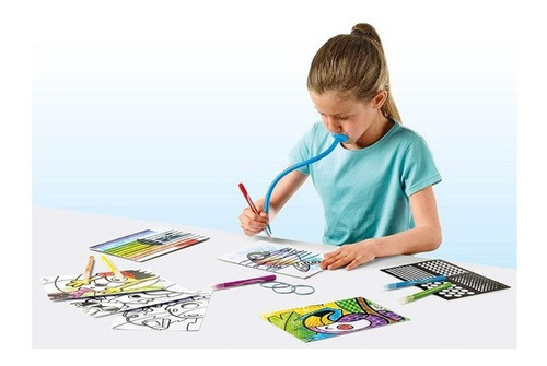 Imagen 2 de 3 de Set Maped Creativ Aerografo Infantil + 6 Marcadores + Hojas