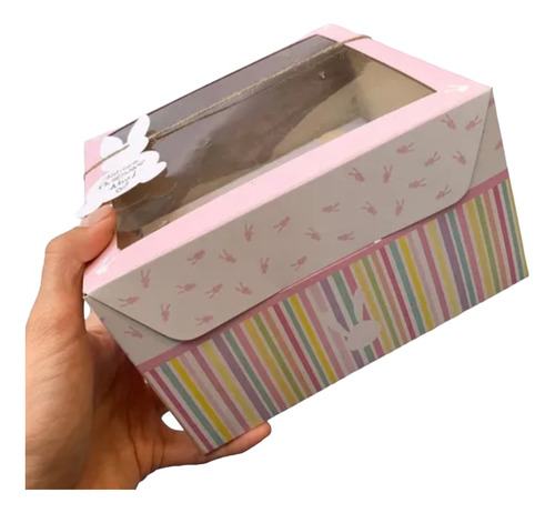 Caja C/visor Mini Tortas Impresa-pascuas-gift X 5-17*17*10