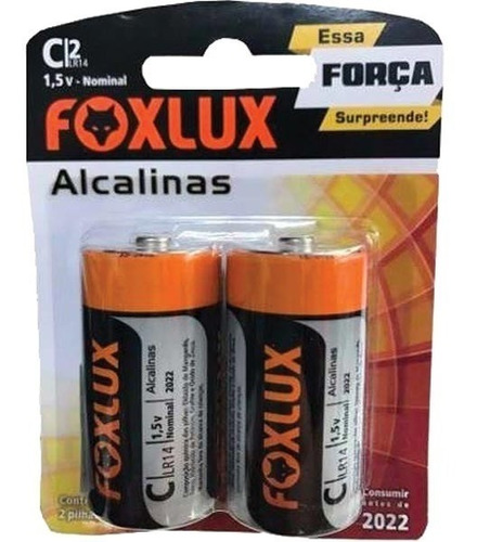 4 Cartelas Pilha Foxlux Alcalina C Md Lr14 C/2 - 26187