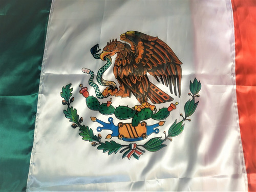  2 Banderas Mexico Grande 1.2mx2.1 Satinada Oficial 