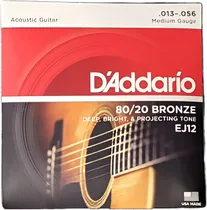 Comprar Cuerdas Medium Acoustic Guitar Strings Daddario Ej12