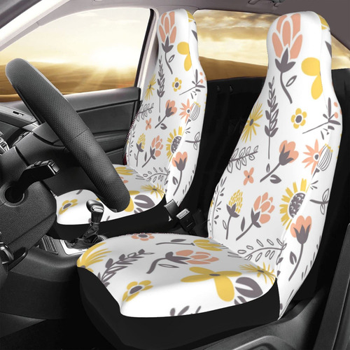 2 Funda Asiento Automovil Diseño Flor Girasol Protectora Suv