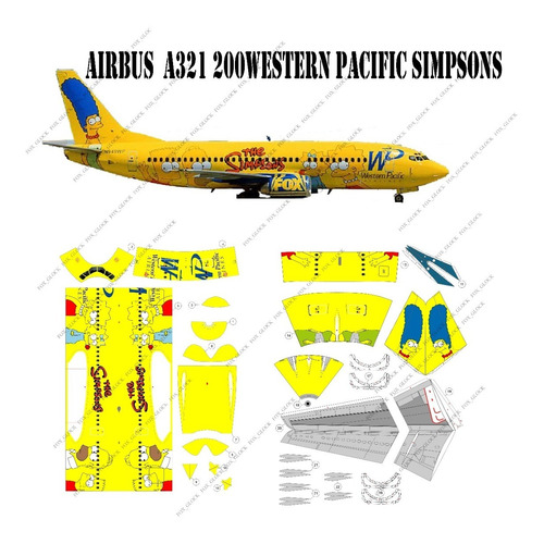 Airbus  A321 200 Western Pacific Simpsons  1.100 Papercraft