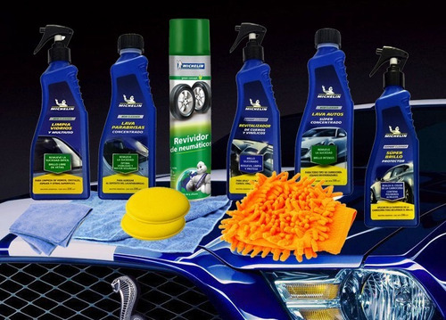 Kit De Lavado Michelin Completo,cera,silicona,limpia,tablero