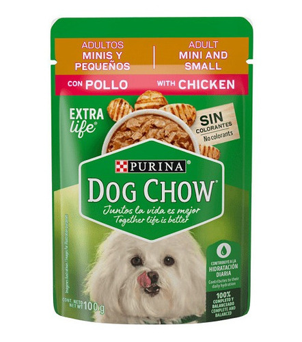 Sobre Dog Chow Adulto Raza Pequeña Pollo 100 Grs