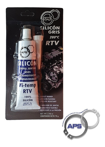 Imagen 1 de 4 de Silicón Gris Aps Sellador Rtv Alta Calidad Forma Juntas 70g