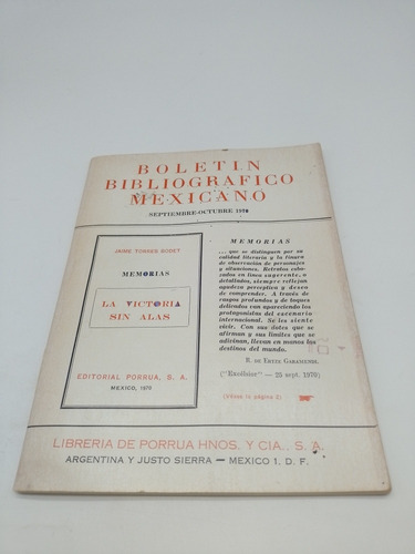 Boletín Bibliográfico Mexicano Memorias 