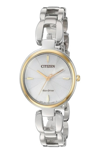 Em0424-53a Reloj Citizen Clasico Eco Drive 28mm Plateado/dor