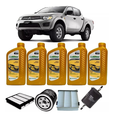 Kit Troca Óleo Lubrax 5w30 Mitsubishi L200 Triton 3.5 Flex