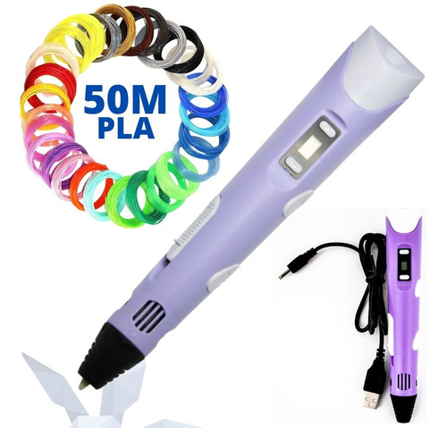 Imagem 5 de 8 de Kit Caneta 3d + 10 Cores Filamento Pla - Pronta Entrega!