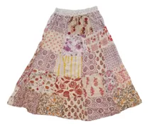Comprar Falda Pollera Larga Patchwork Hindu Multicolor Talla Unica