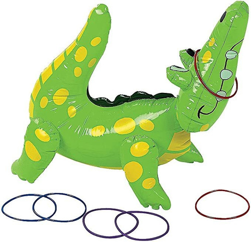 Diversión Inflable Expreso Alligator Ring Toss Juego (incluy