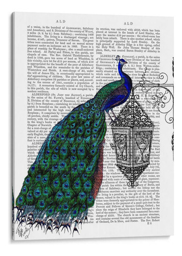 Canvas Lab Cuadro Pavo Real En Lámpara 90x120, Fab Funky