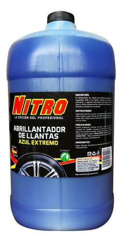 Nitro Abrillantador De Llantas Azul Extremo 4 Litros