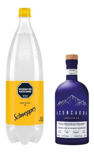 Gin Aconcagua London Dry 750ml + Schweppes Tonica 1,5 L 