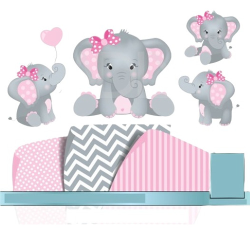 Kit Papel E Imagenes Digitales Baby Shower Elefantes 737119