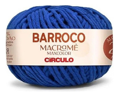1 Novelo Barbante Barroco Maxcolor Macramê 400g - Circulo Cor AZUL-CLASSICO