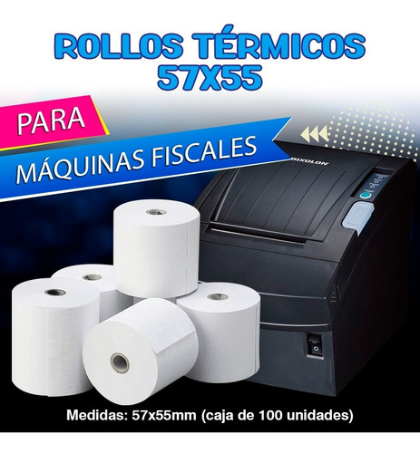 Rollo De Papel Térmico 57x55 (pack De 10)