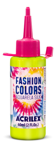 Tinta Aquarela Silk 60ml Acrilex - Fashion Colors Tie Dye Cor 102-amarelo Limão