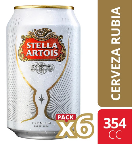 Cerveza Stella Artois De Luxe 354cc 24 Latas